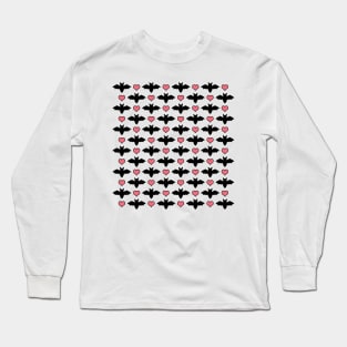 Cute Halloween Bats And Hearts Long Sleeve T-Shirt